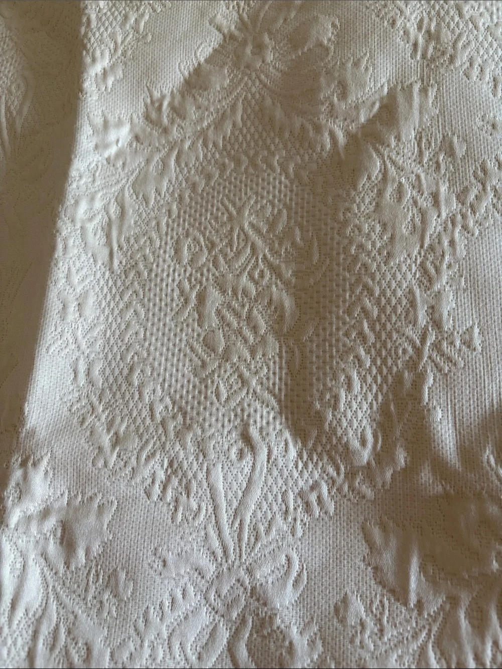Embroidered Ivory standard size sham new never used SFERRA